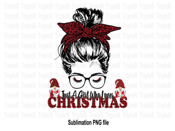A Girl Who Loves Christmas Embroidery Design