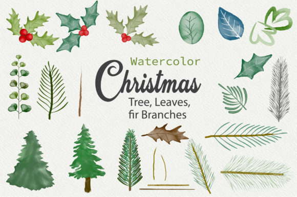 Beautiful Christmas Elements Collection Illustrations