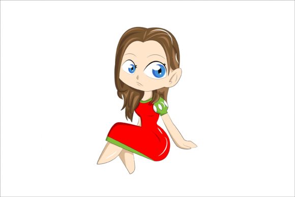 Chibi Girl with Christmas Dress Illustration Review