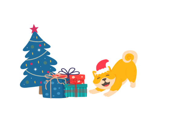Christmas Animal Illustration Cat for Crafting and Design