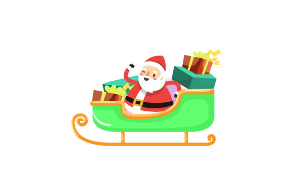 Christmas Beauty Sleigh Vector Illustration for Branding