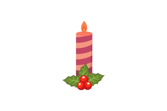 Christmas Candle Vector Design for Illustrations