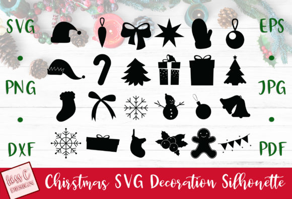 Christmas Decorations 24 Clipart Set for Branding and Packaging