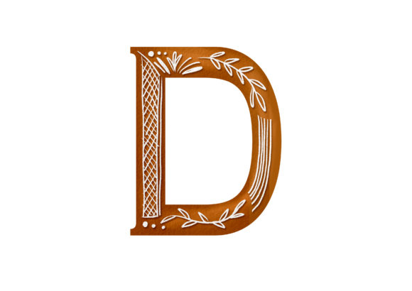 Christmas Ginger Cookies Font Alphabet for Illustrations
