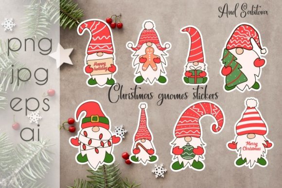 Christmas Gnomes Stickers for Blog and Website Design