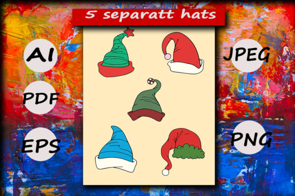 Christmas Hats 2: A Festive Illustration for Creative Projects