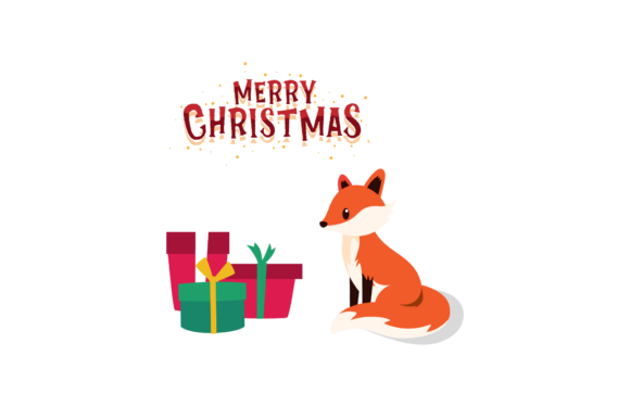 Christmas Illustration Design Fox for Commercial Use