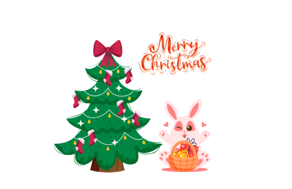 Christmas Party Rabbit Design Illustrations