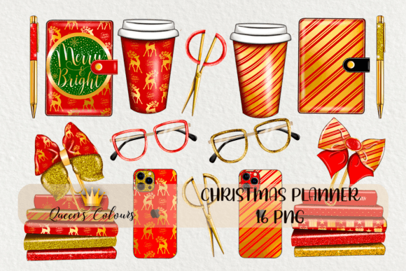 Christmas Planner Clipart Set for Branding and Marketing