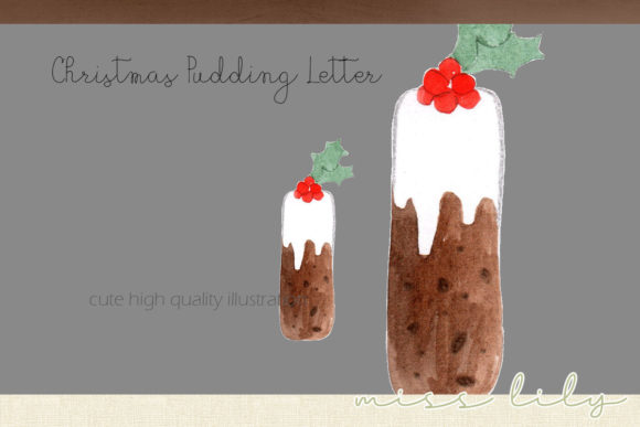 Christmas Pudding Letter I for Local Branding and Packaging