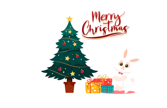 Christmas Rabbit Celebration Illustrations for Festive Web Design