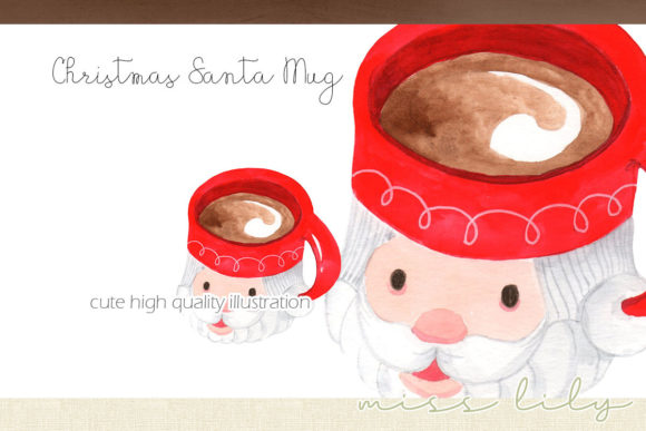 Christmas Santa Claus Mug Illustration for Blog and Web Use