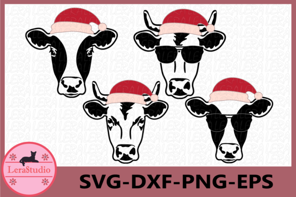 Cow Head Illustration for Festive Crafting