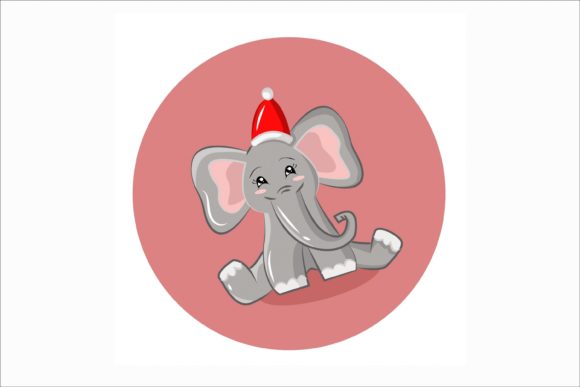 Elephant with Christmas Hat Illustration Review