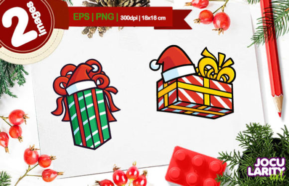 Funny Christmas Gifts Cartoon Vector Illustrations