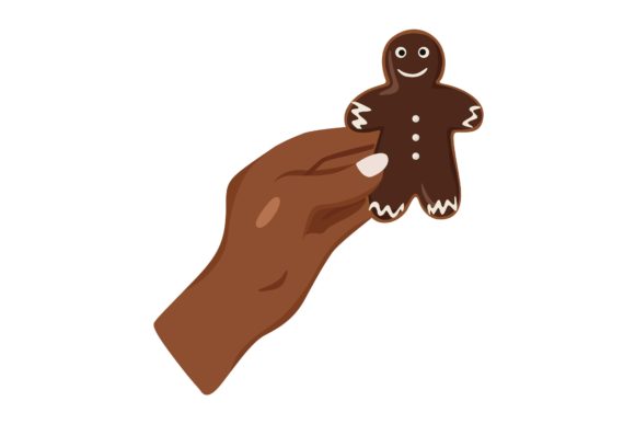 Hand Holding Ginger Biscuit Christmas Embroidery