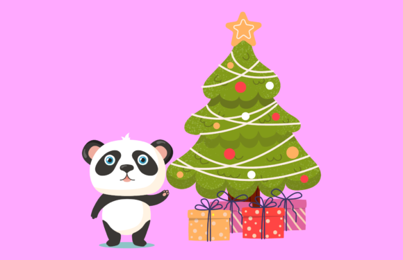Panda Christmas Design Illustration for Branding and Packaging