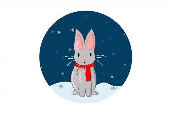 Rabbit with Red Scarf in Christmas Illustration Review