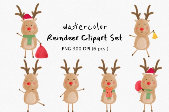 Red Nose Reindeer Winter Time Illustration