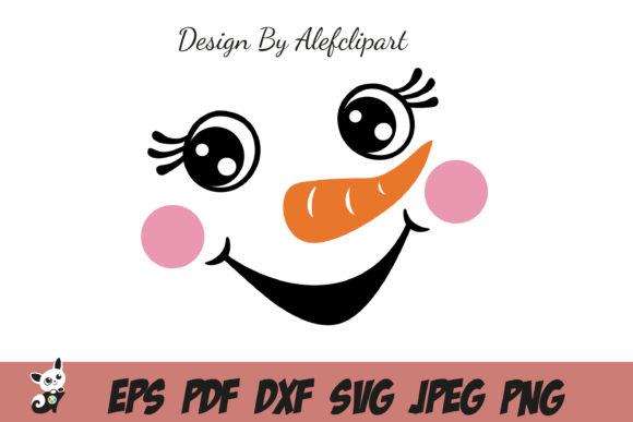 Snowman Face Christmas Cute Snowman Illustration