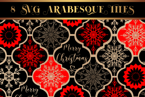 SVG Arabesque Tiles for Festive Illustrations