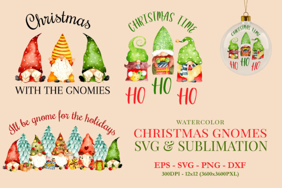 Watercolor Christmas Gnome SVG Sub Review